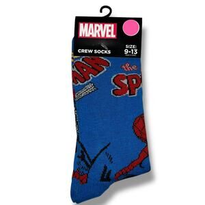 Unisex Marvel Spider Man Novelty Crew Socks Blue Red Mens Shoe 6 to 12